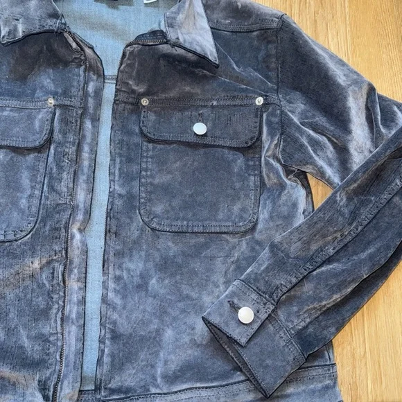 Universal Thread Women's Dark Blue Suede Jacket - Picture 3 of 3